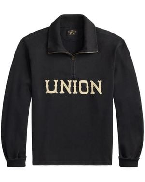 RRL Maglione Con Zip A Maniche Lunghe - Nero