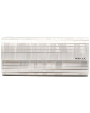 Jimmy Choo Ribbed Clutch Bag - White