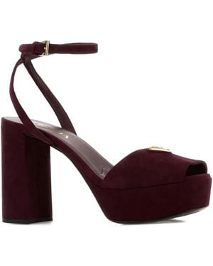 Prada 110mm ankle-strap platform sandals - Marrón