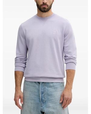 BOSS Logo-Patch Sweatshirt - Purple