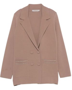 D.exterior Double-Breasted Embellished Blazer - Brown