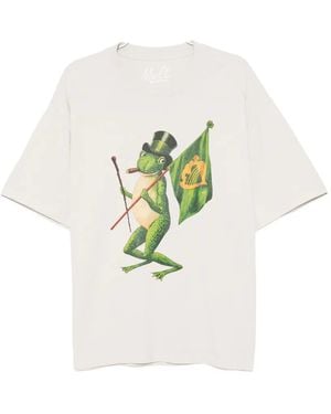 Melt Frog-Print T-Shirt - White