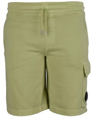 C.P. Company Lens-Detail Cargo Shorts - Green