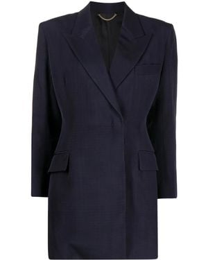 Victoria Beckham Patch-Pocket Cropped Shirt - Blue