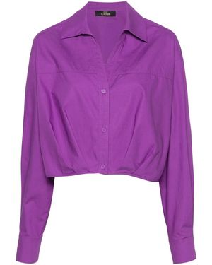 Twinset Actitude Poplin Cropped Shirt - Purple