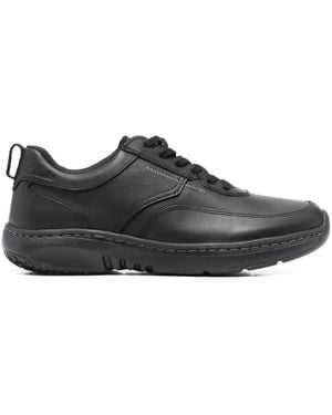 Clarks Leather Lace-Up Sneakers - Black