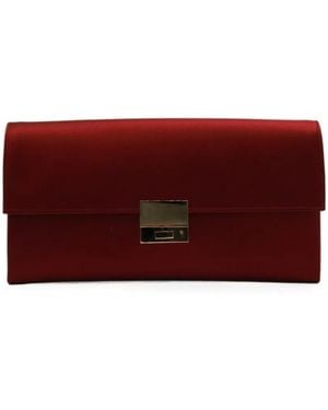Tom Ford Satin-Finish Push-Lock Clutch Bag - Red