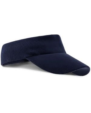 Guess Logo-Embroidered Ribbed Visor - Blue
