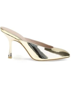 Stuart Weitzman Madison Mules Mit Runder Kappe - Mettallic