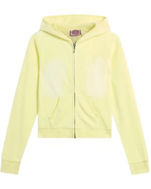 Juicy Couture Sudadera Con Capucha Y Efecto Lavado - Amarillo