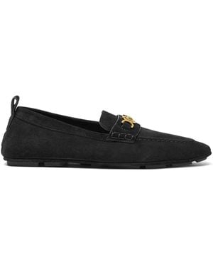 Versace Villa Suede Loafers - Black