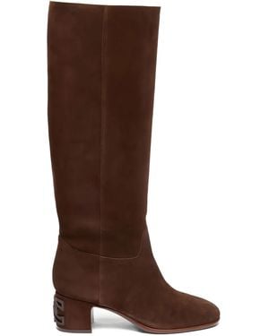 Casadei 50Mm Muni Nomad Suede Block-Heel Boots - Brown