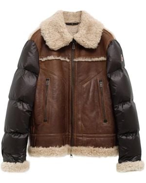Moncler Argens Puffed-Panel Jacket - Brown