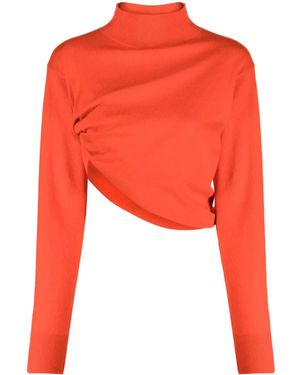 The Row Callan Long-Sleeve Cashmere Top - Orange