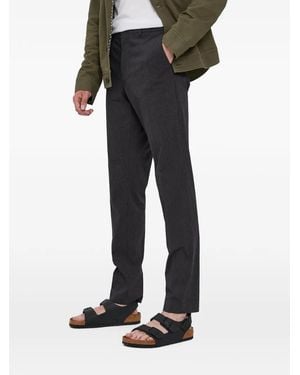 Sisley Pinstripe-Pattern Tailored Trousers - Black