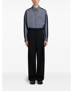 Marni Virgin Wool Straight-Leg Trousers - Blue