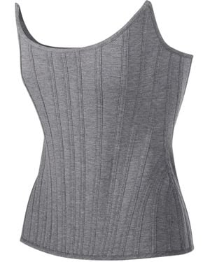 GIUSEPPE DI MORABITO Ribbed Corset Top - Gray