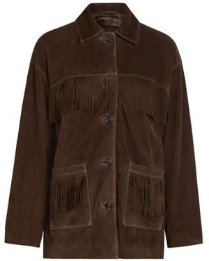 Nili Lotan Chaqueta Foudre Con Ribete De Flecos - Marrón