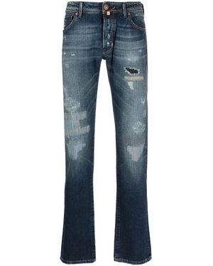 Jacob Cohen Distressed Tapered Jeans - Blue