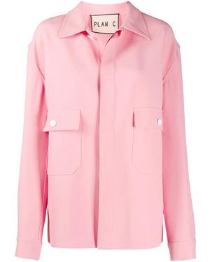 Plan C Oversized Shirt Jacket - Pink