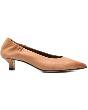 Pomme D ́Or Pointed-Toe Leather Court Shoes - Brown