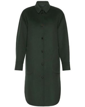 Max Mara Virgin Wool Button-Down Coat - Green