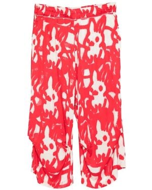 Rundholz Abstract-Print Pants - Red