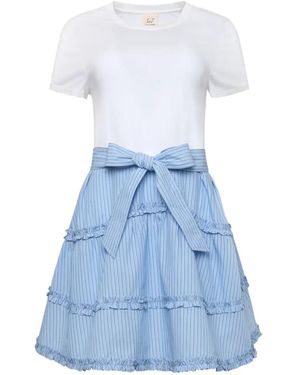 Cinq À Sept Kasen Jessie-Stripe Ruffled Dress - Blue