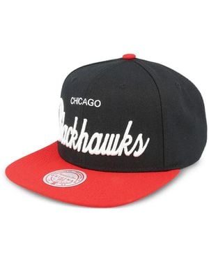 Mitchell & Ness Chicago Blackhawks Nhl Vintage Script Snapback Cap - Red