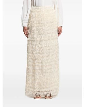 Peserico Fringed Maxi Skirt - Natural
