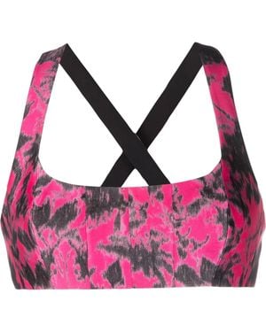 Philosophy Di Lorenzo Serafini Floral-Print Cross-Strap Bralette - Pink