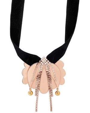 La DoubleJ Draped Floral Necklace - Metallic
