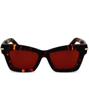 Ferragamo Eyewear Tortoiseshell-Effect Cat-Eye Sunglasses - Red
