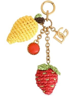 Dolce & Gabbana Schlüsselanhänger Mit Erdbeere - Weiß