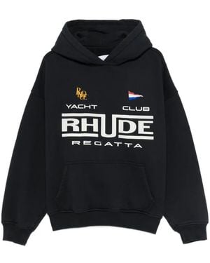 Rhude Kangaroo-Pocket Hoodie - Black