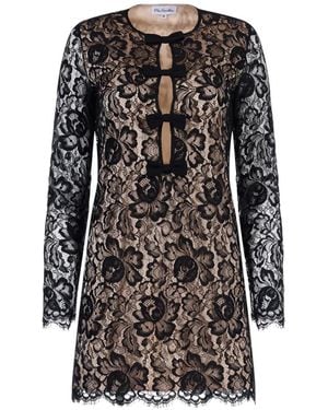 Mia Peculiar Lace Bows Mini Dress - Black
