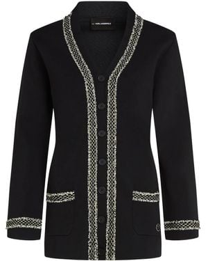 Karl Lagerfeld Boucle Cardigan - Black