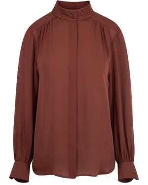 Nili Lotan Blusa Revi A Collo Alto - Marrone