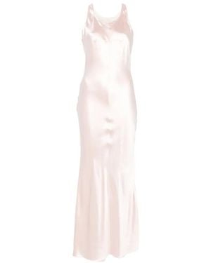 MATIERES FECALES Satin Racerback Maxi Dress - White