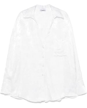 WEILI ZHENG Floral-Jacquard Shirt - White