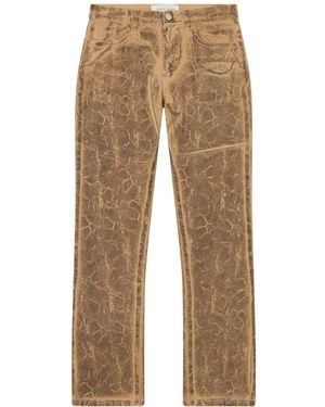 Alberta Ferretti Textured Pattern Straight-Leg Pants - Natural