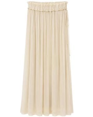 Jucca Drawstring Ruffled Skirt - Natural