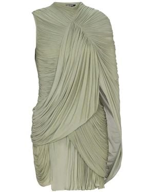 Balmain Draped Flowing Jersey Dress - Green