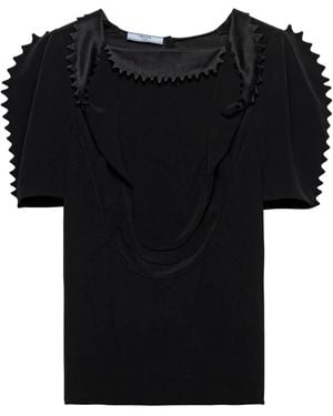 Prada Cady Crepe Top - Black