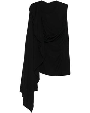 The Row Isadra Draped One-Shoulder Top - Black