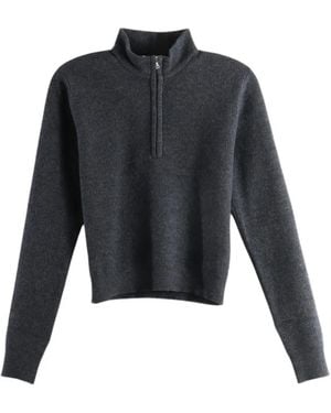 AURALEE Half-Zip Wool Jumper - Blue