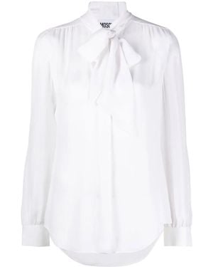 Moschino Silk Pussy-Bow Blouse - White
