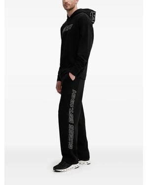 Guess Felpa Con Cappuccio E Logo - Nero
