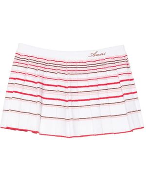 Amiri Striped Pleated Mini Skirt - Pink