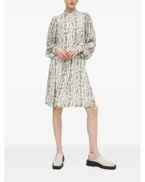 Bruuns Bazaar Barbareabbphilina Midi-Jurk Met Slangenprint - Wit